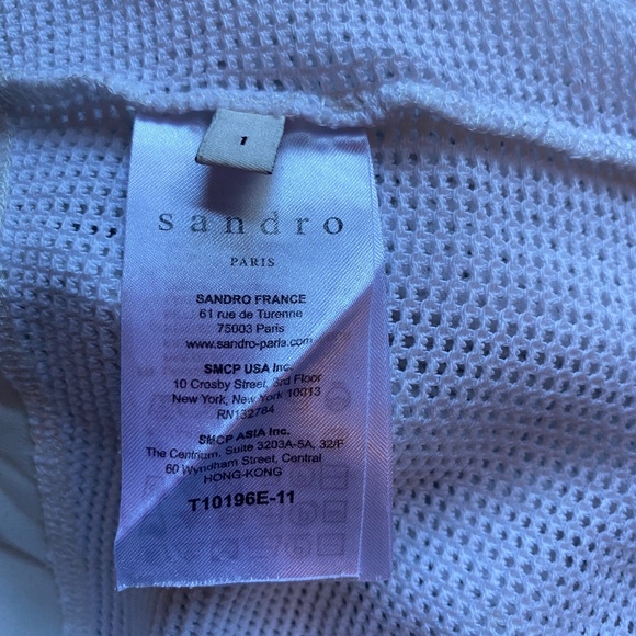Sandro white multi textured T shirt - Picture 4 of 5